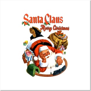 Santa Clause for Train Fans Merry Christmas and Children of all Ages Posters and Art